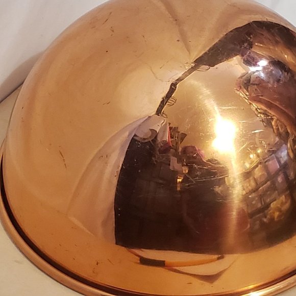 Vintage Copper Mixing Bowl Round Bottom 10 Inches Made In Korea Rolled Edge - Picture 1 of 11